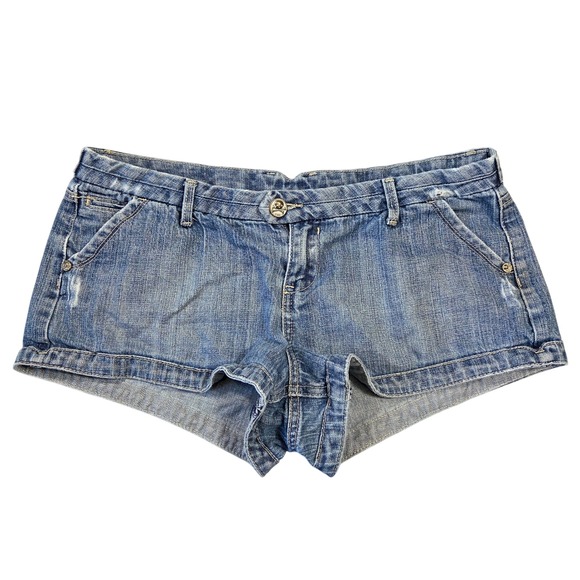 ONK Shorts Ynq Womens Distressed Denim Booty Shorts Blue Low Rise — free download
